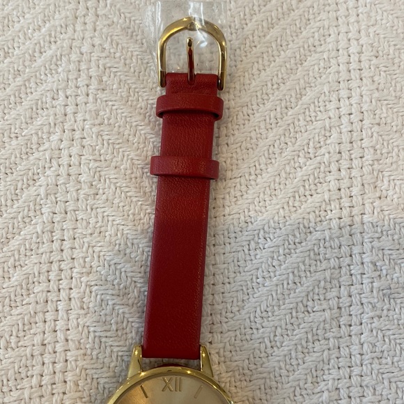 Olivia Burton gold small face watch red leather NEW - Picture 7 of 8